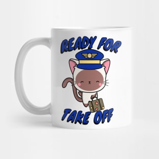 Pilot White cat Mug